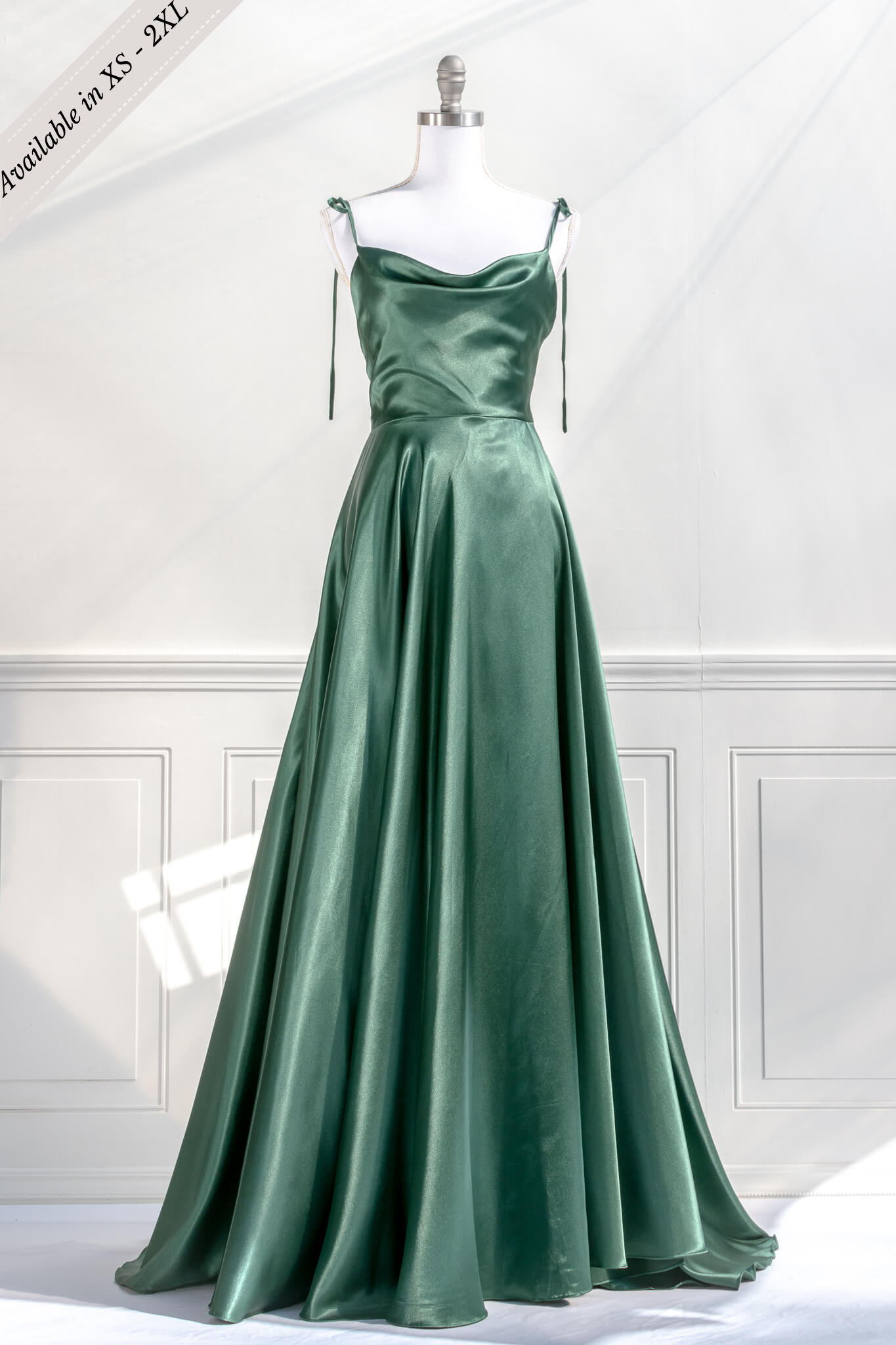 Delphine Soft Green Satin Maxi Dress | Ghost London