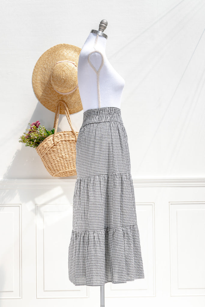 amantine-layla-gingham-tiered-midi-skirt-black-ivory-side