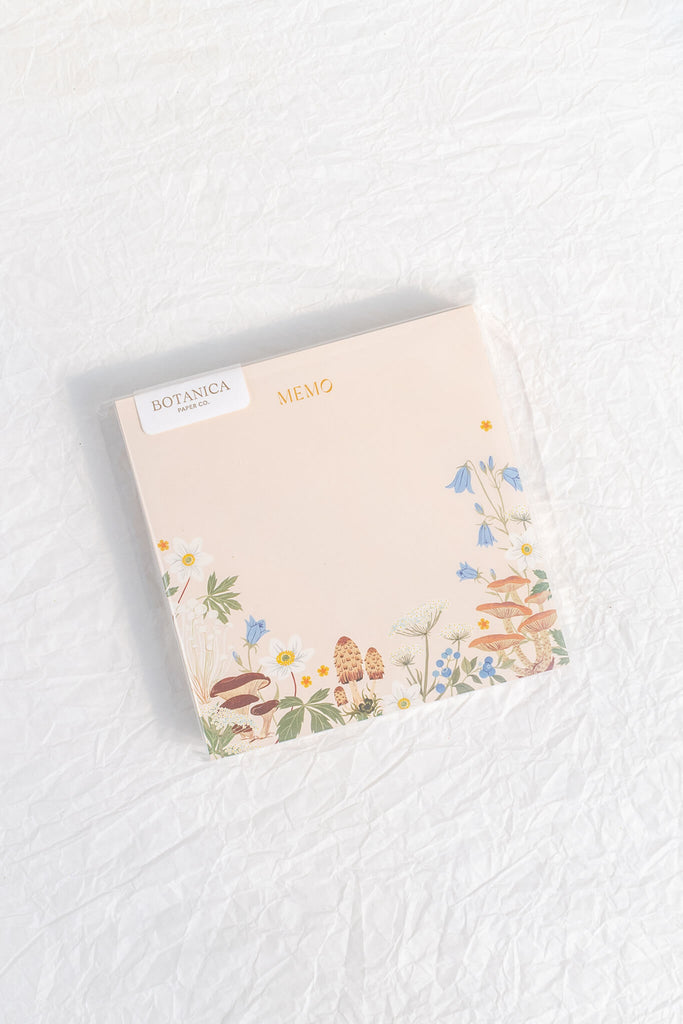cute memo pads. pretty notepad with a mushroom motif. 