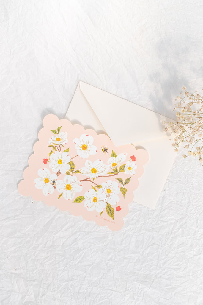 stationery for romantics. a scalloped edge beautiful letter and envelope with a print of a bee. bee motif stationery.