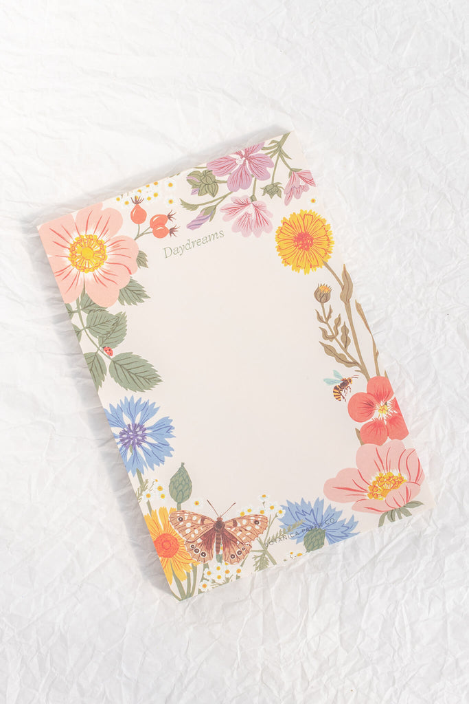 cute notepads for gift to friend. girly floral motif notepad. 