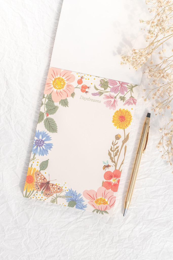 cute notepads for gift to friend. girly floral motif notepad. 