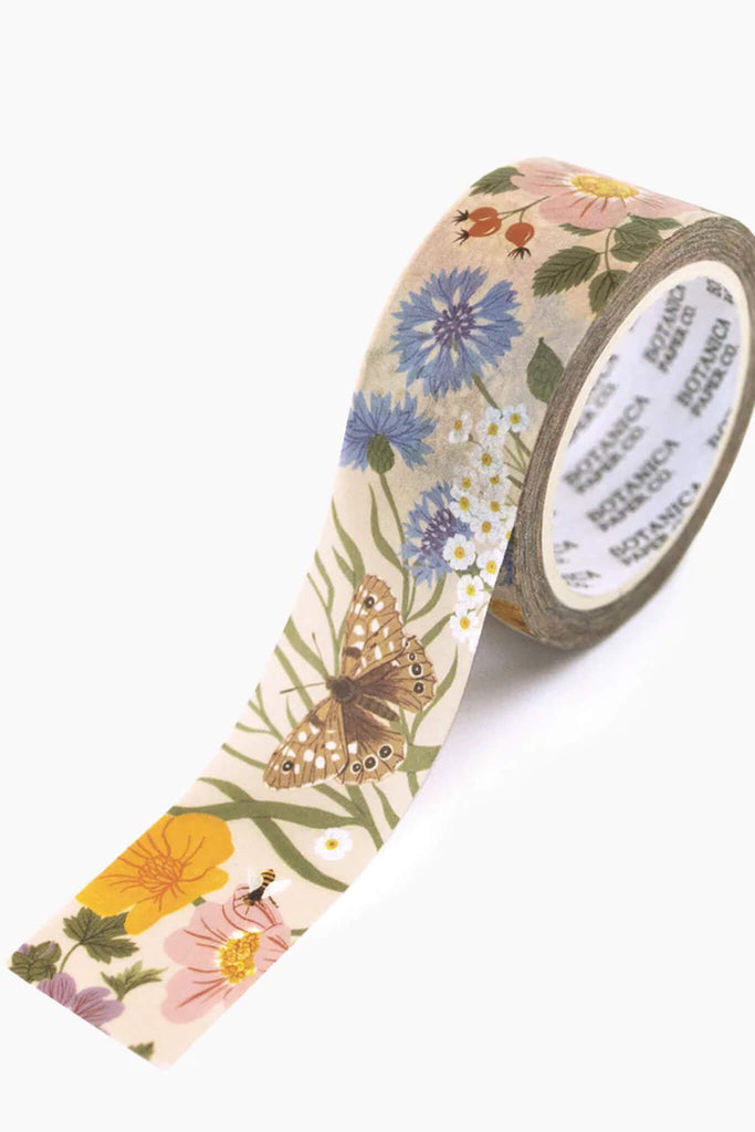 washi tape for cute journal and scrap book. featuring flower and butterfly graphics. stationery for romantics.