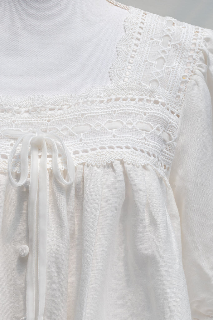 aesthetic clothes - amantine - a victorian inspired chemise top, feminine and romantic french style - detail view