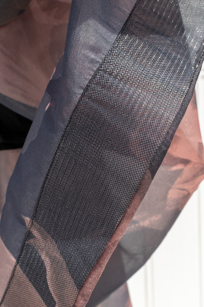 Horsehair-trimmed hem adding shape to the Delaney organza skirt