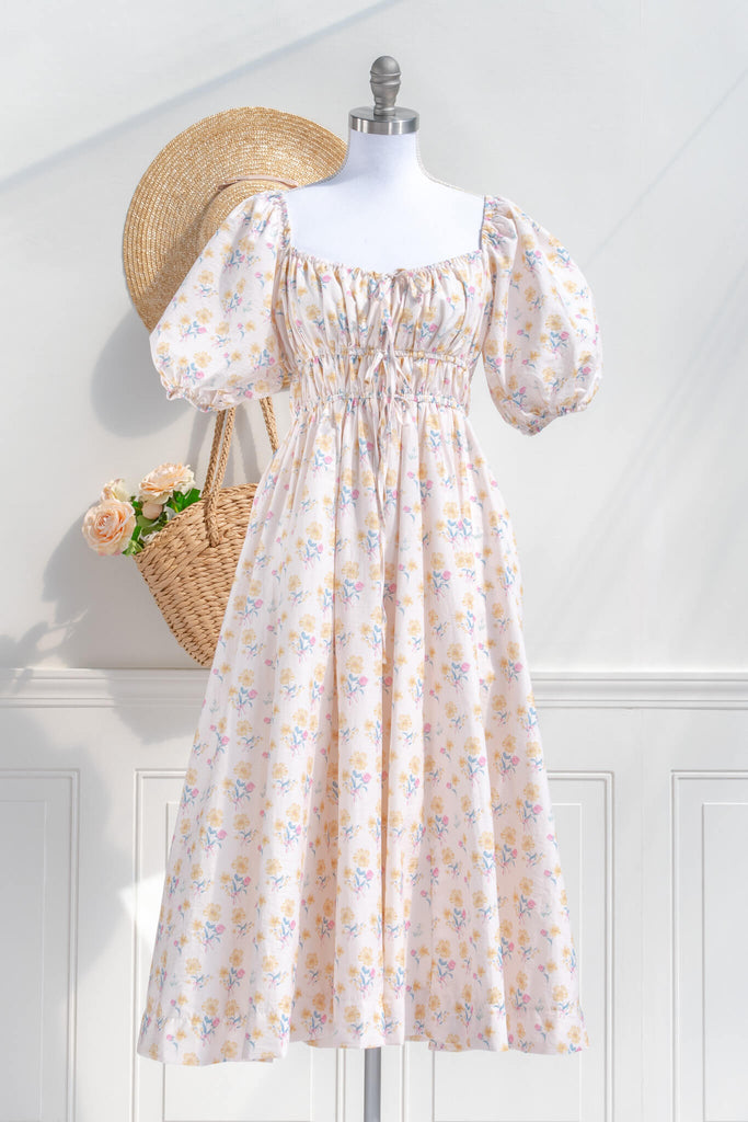 feminine style dresses with floral detail for spring. 