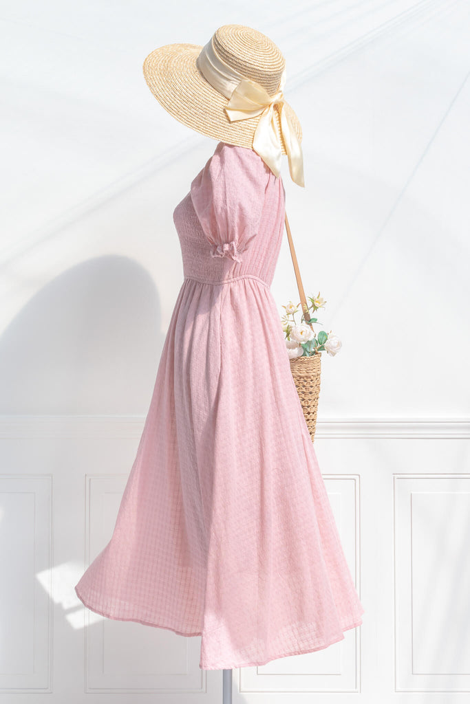 cottagecore outfit - pink dress 