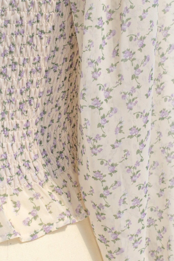 fabric detail - cottagecore blouse. 