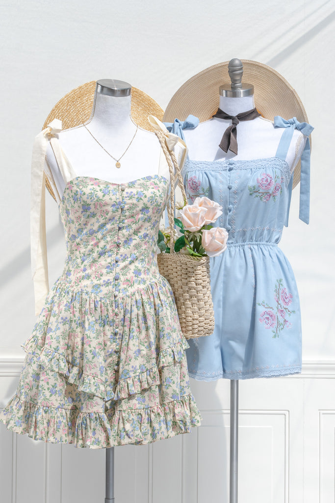 two cottagecore outfits for spring. 