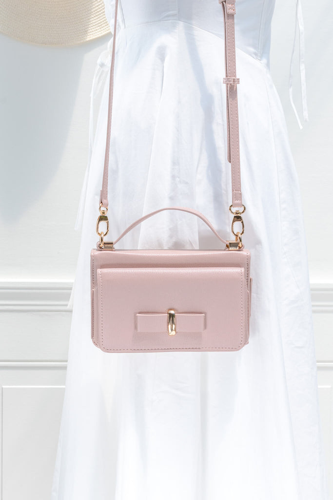 small cross body bag - pink french style. 