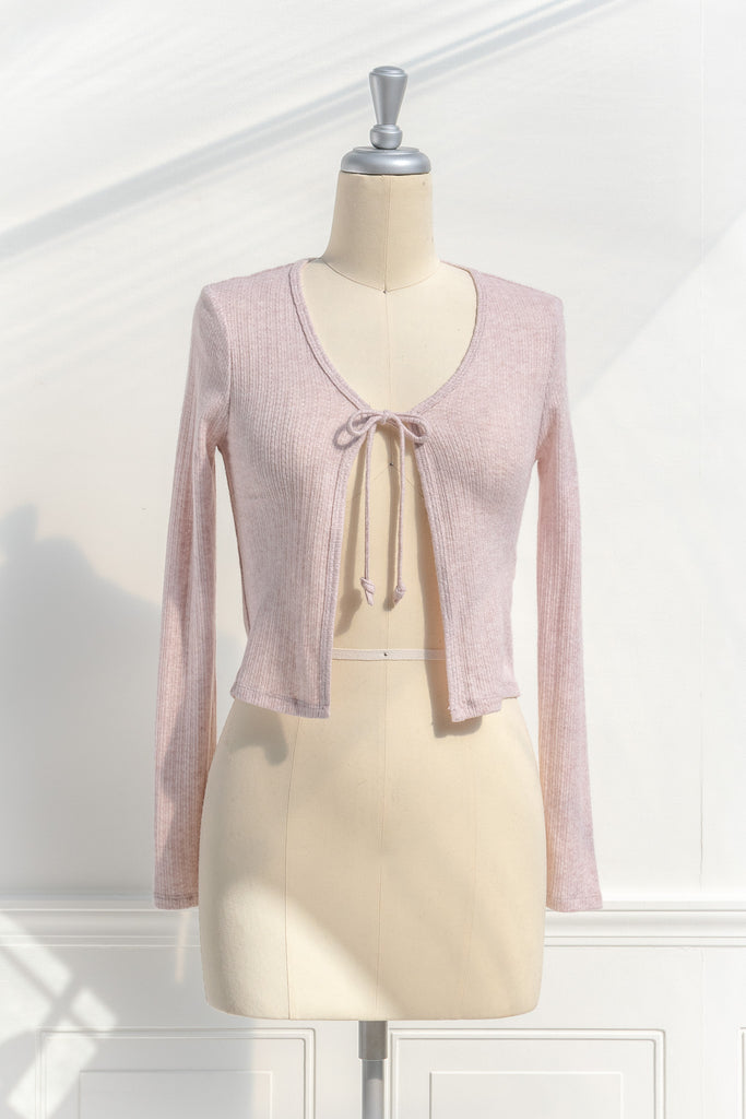 pink clothes - a feminine long sleeve light weight knit top. pink aesthetic. french boutique. 