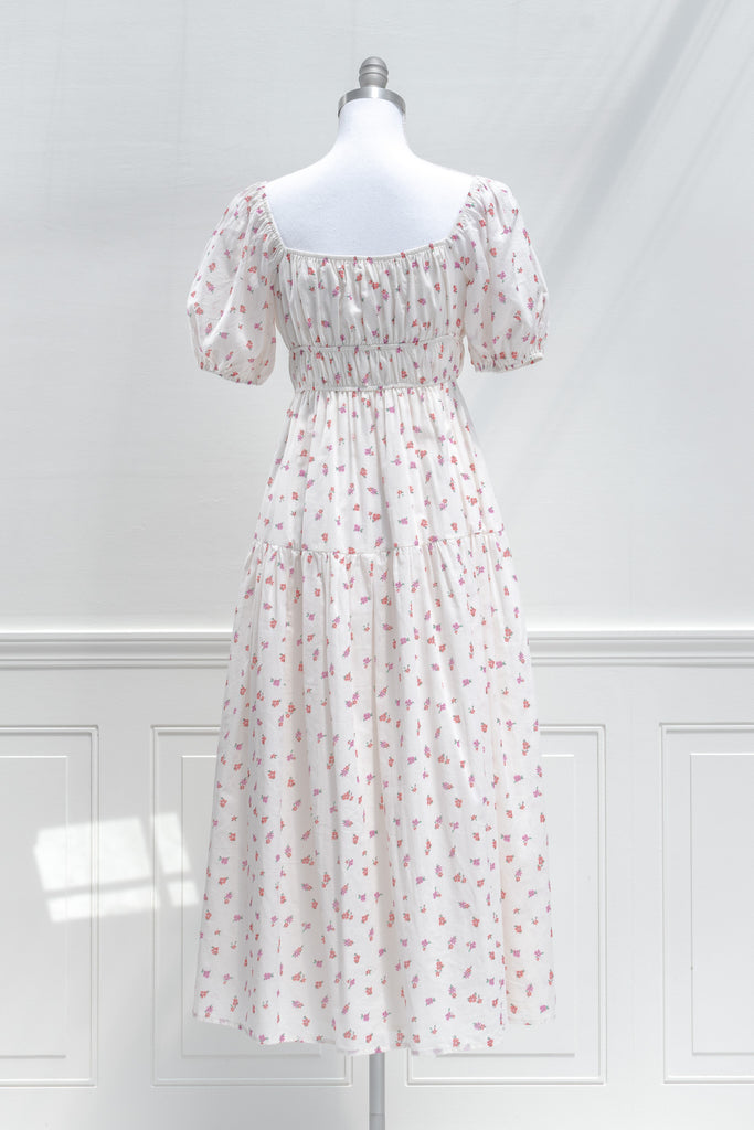 a cute floral chemise style dress. perfect for back to school dress outfits. front view. 