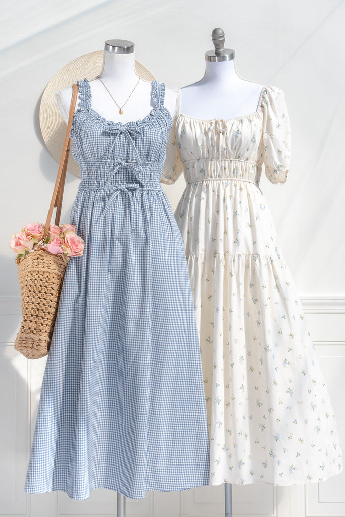 two french inspired cottagecore dresses for spring. 