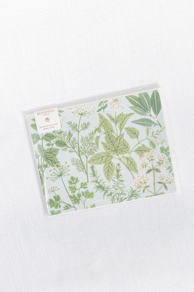 a green floral blank card set - feminine floral print. great gift for francophile people who love france. 