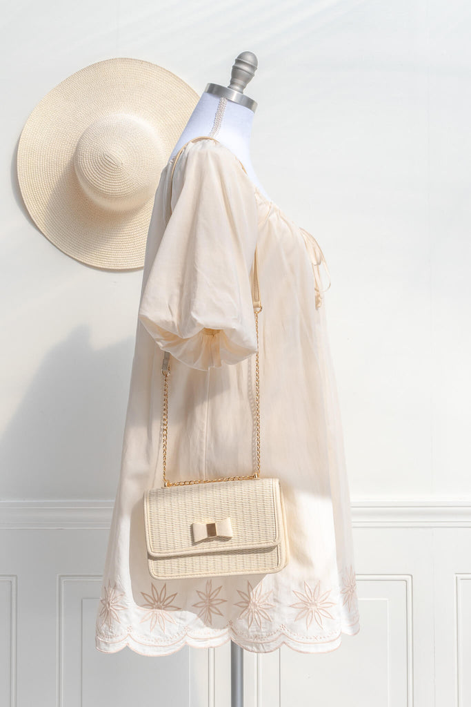 french style handbag - beige - amantine