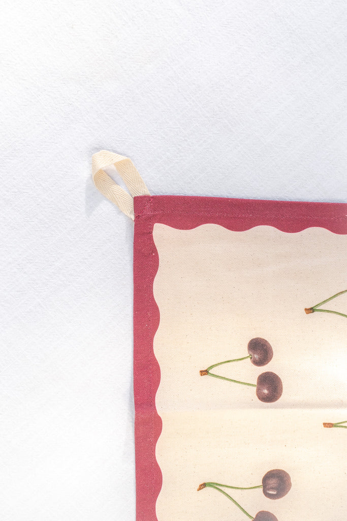 french kitchen towel - featuring a cherry details. french country kitchen aesthetic. 