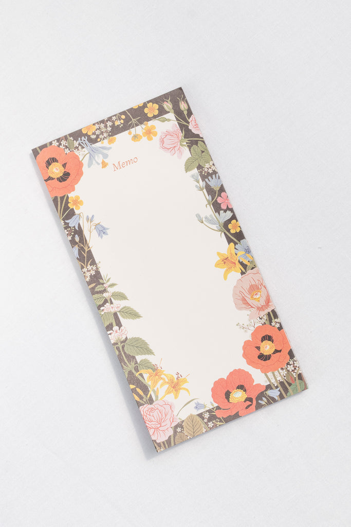 gifts for francofiles - a pretty memo notepad with floral margin. amantine. 