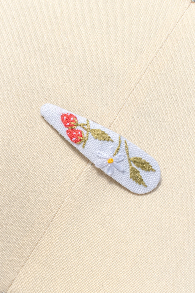 gifts for people who love france and french. embroidered hair barrette. 