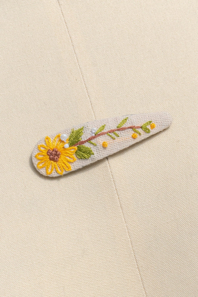 gifts for people who love france and french. embroidered hair barrette. 