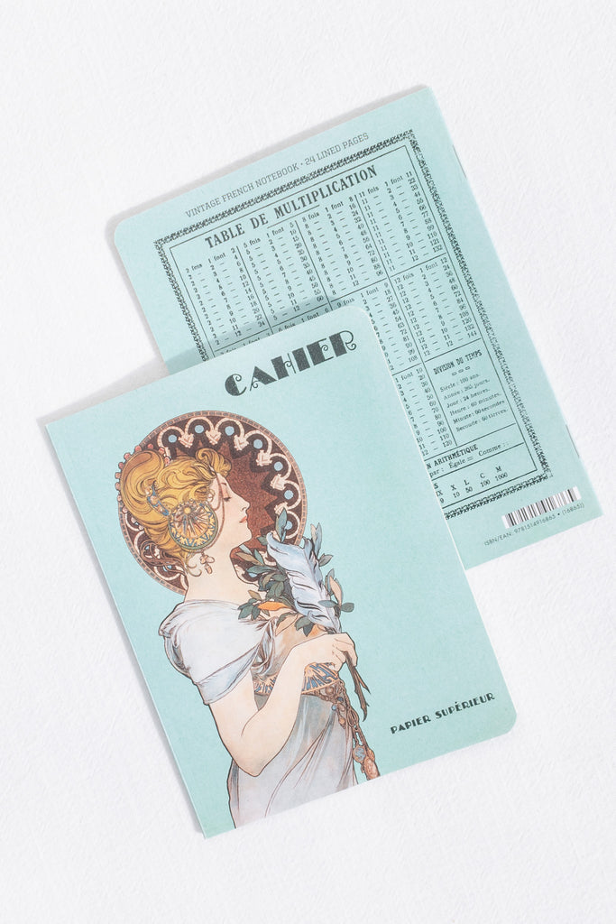 gift for francophile - a vintage style french notebook with art deco style print. 