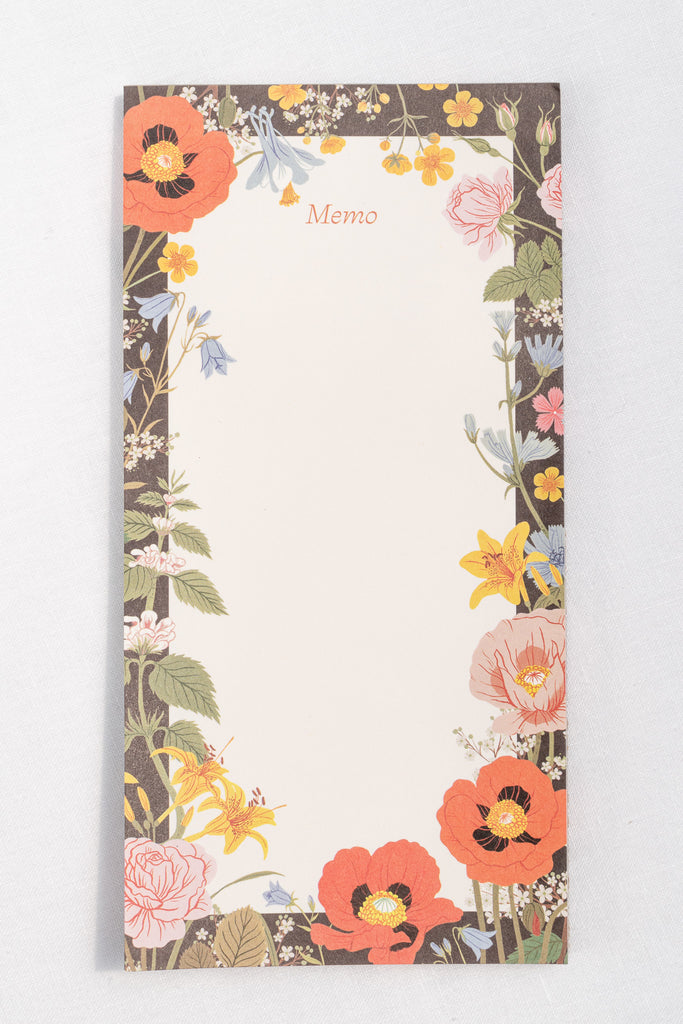 gifts for francofiles - a pretty memo notepad with floral margin. amantine. 