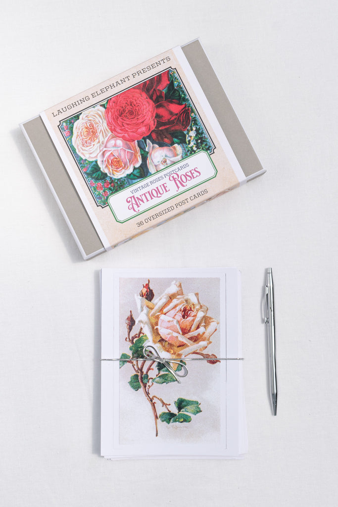 set of large post cards with roses. great gift idea for francophiles. 