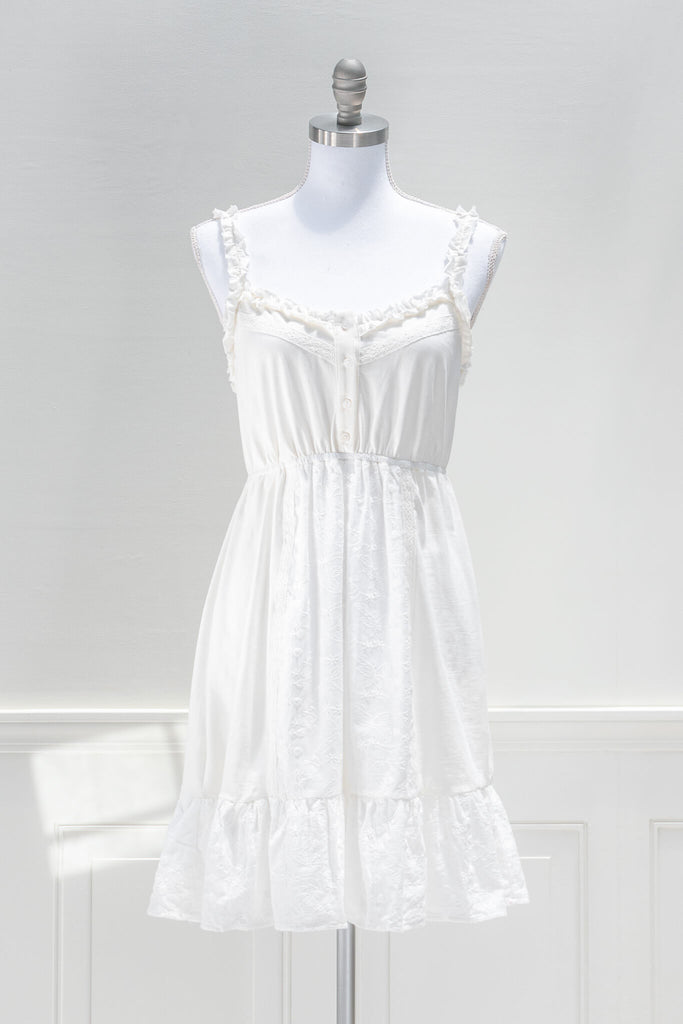 cottagecore white dress mini. 