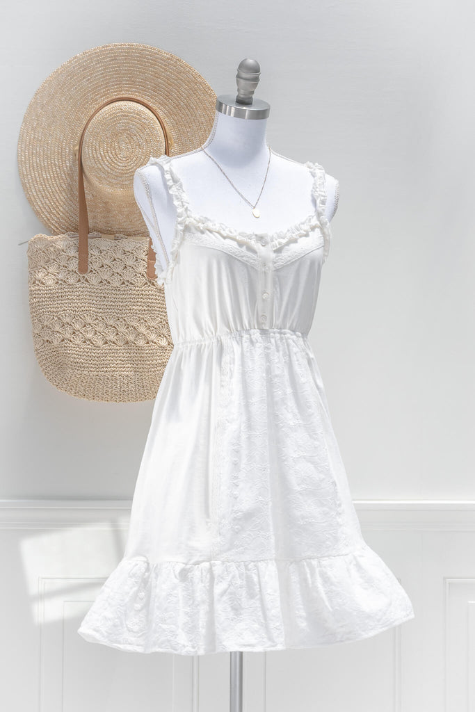 cottagecore white dress mini. 