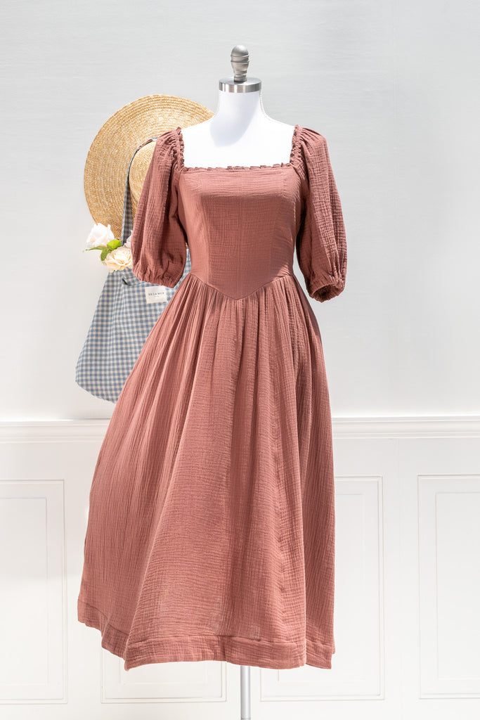 modest french style cottagecore dress. 