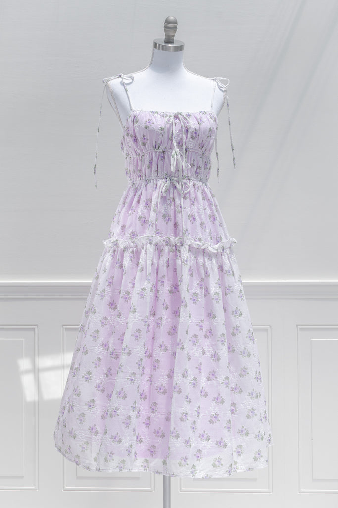 cute summer floral dress - lavender floral organza. 