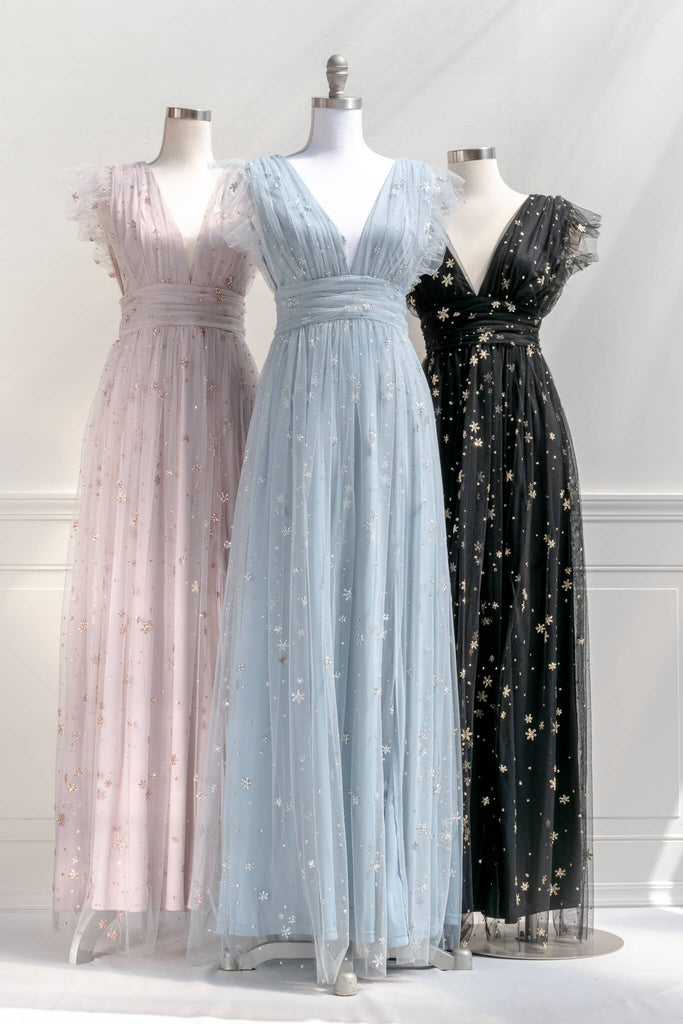 Feminine and Romantic Event Dress in three colors from Amantine 