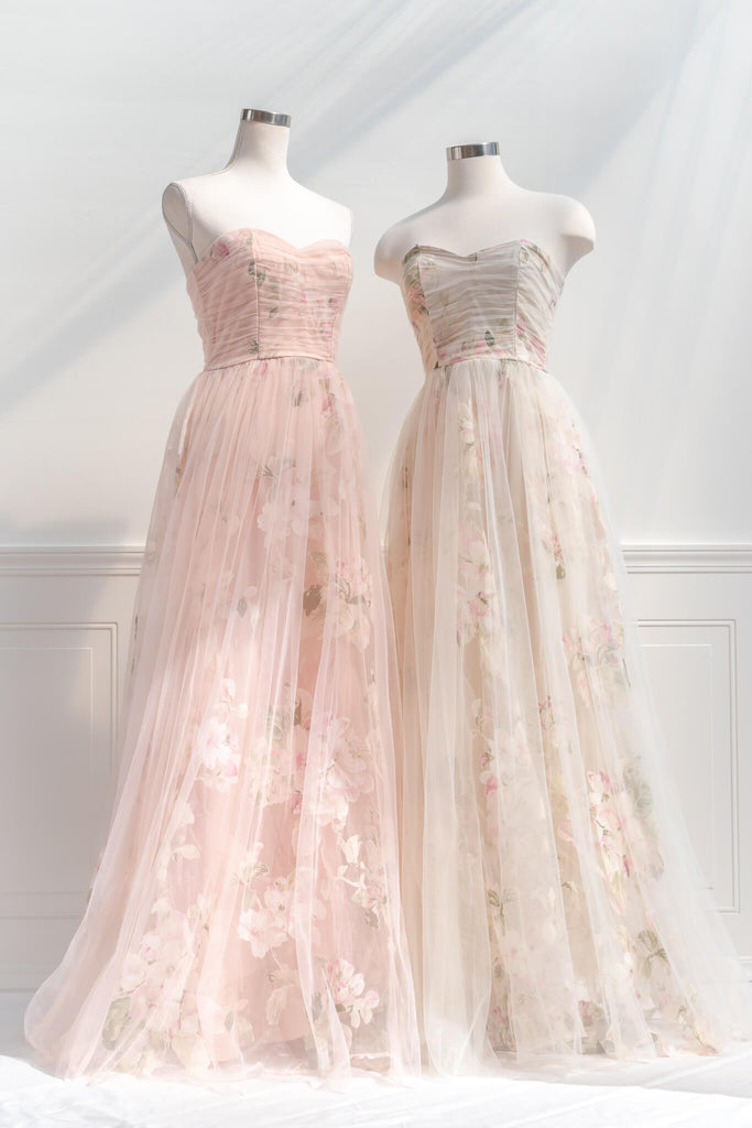 Romantic and feminine cream prom and event dress Amantine 