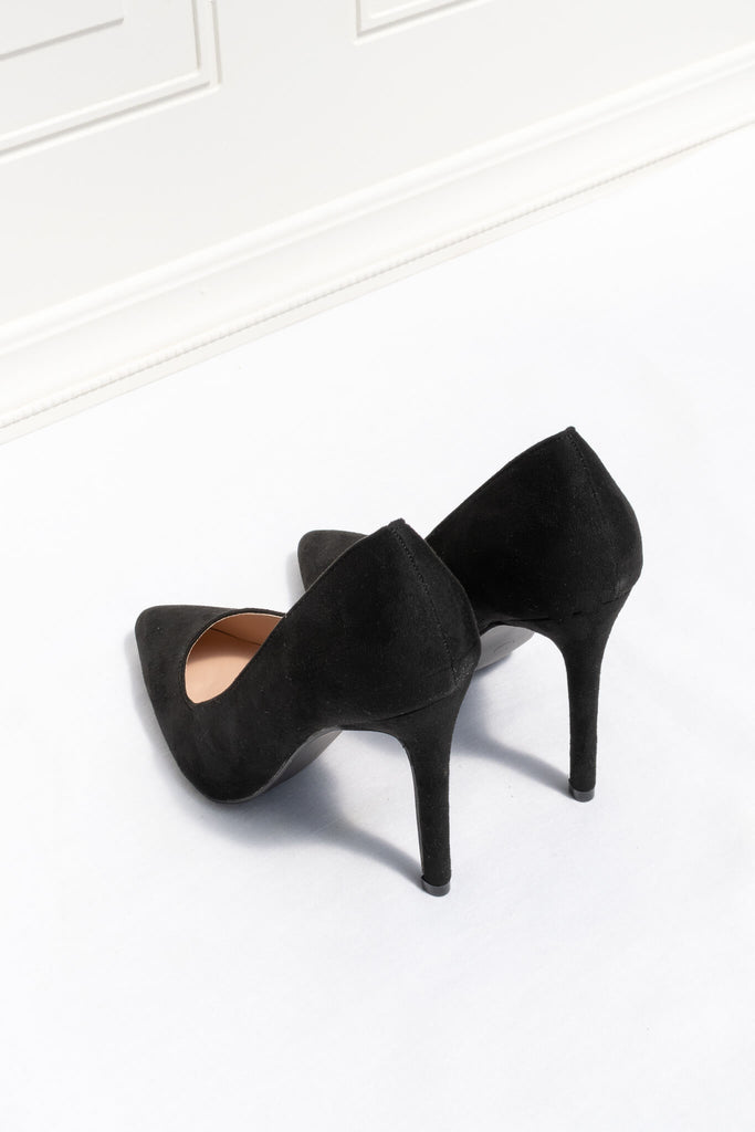 black suede sexy pump high heels