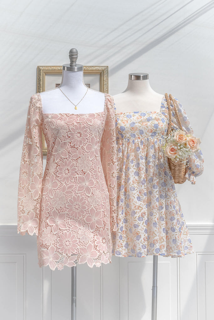 aesthetic dresses - pink 60 style dress amantine