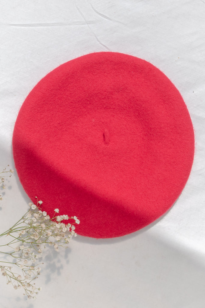 Pink French Beret - Beret from Amantine in Bright Pink - Amantine French Inspired Clothing