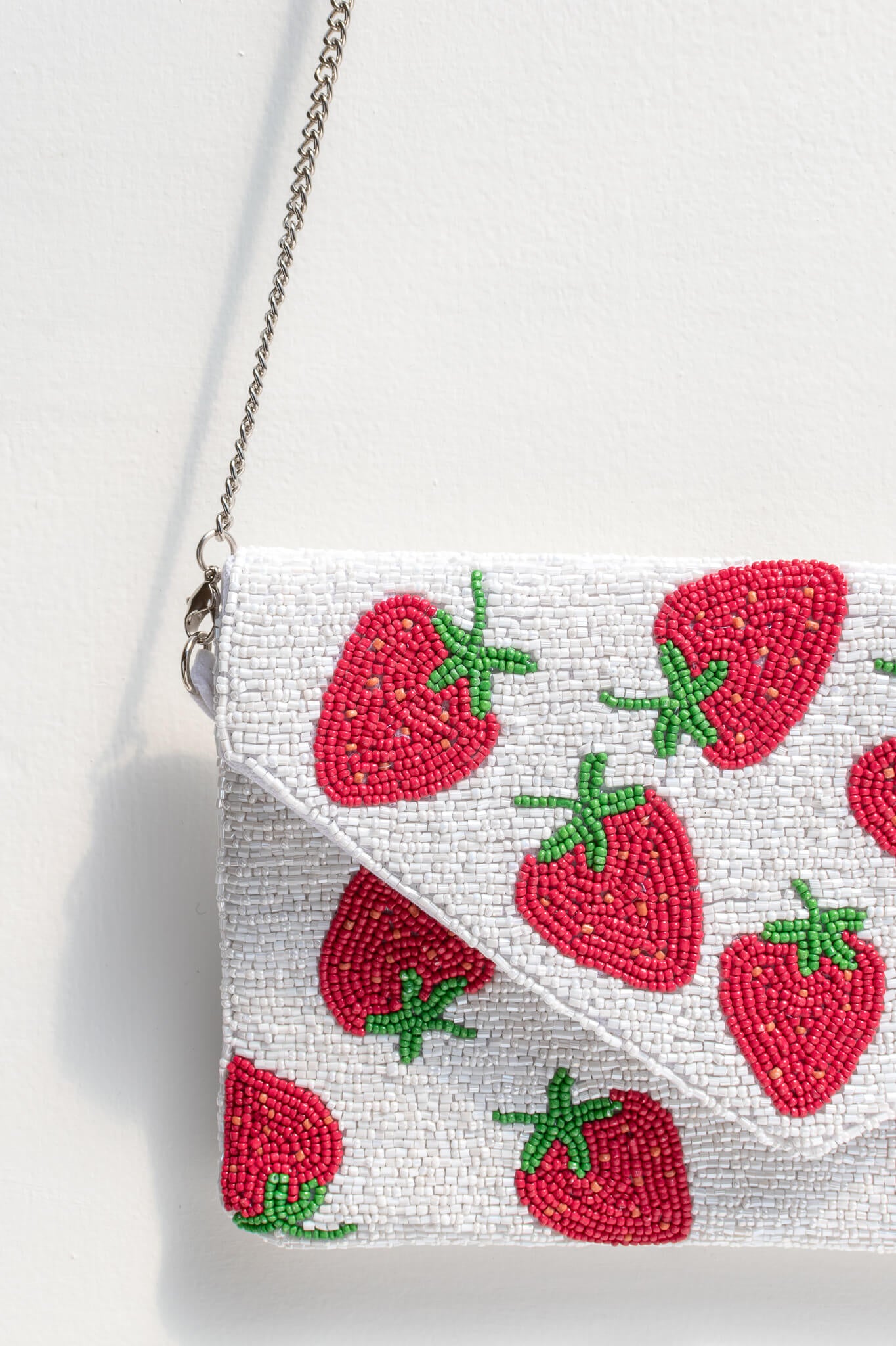 Strawberry Crochet Bag With Handbag Style White Strawberry 