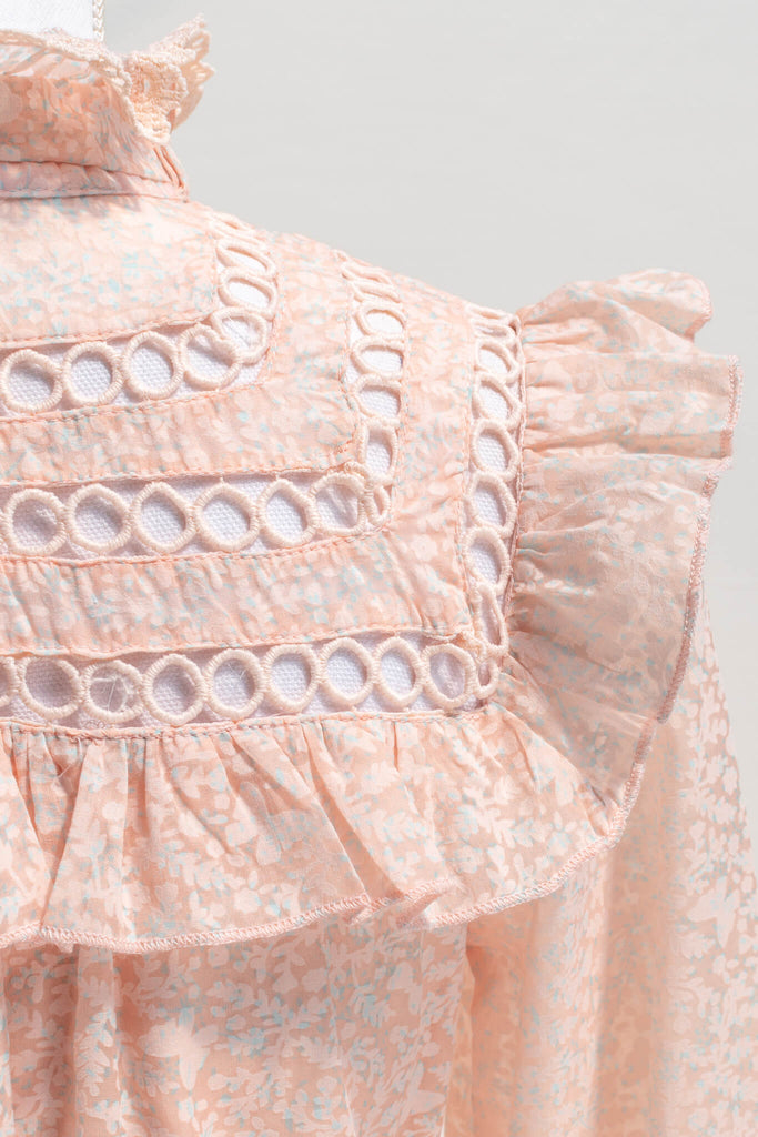 Pink clothes aesthetic - a retro style pink dress from amantine boutique eyelette detail