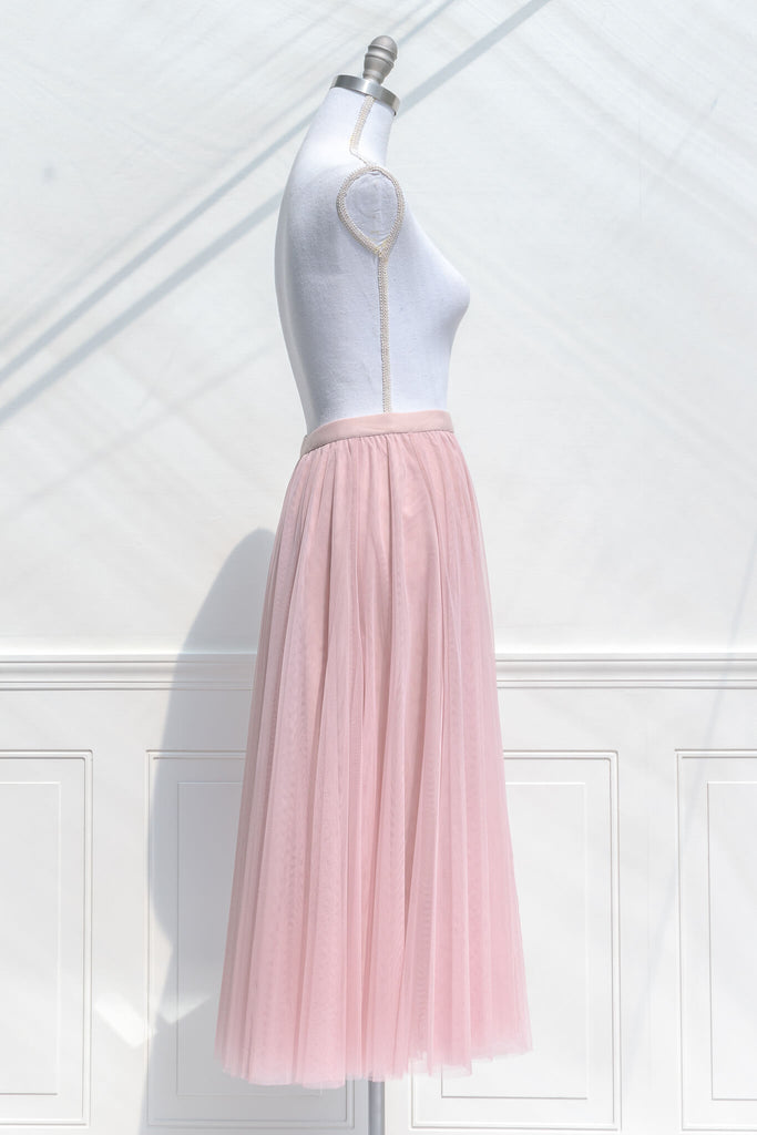 Aesthetic clothes - a tulle ballerina style skirt in blue - amantine feminine and romantic boutique - view