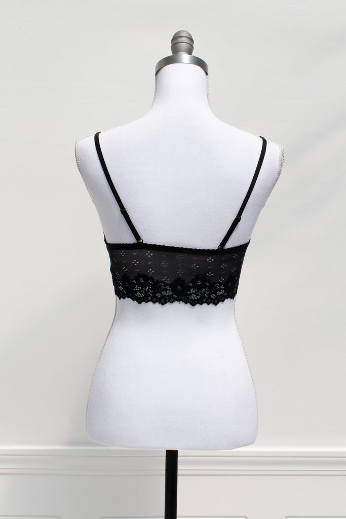 french romantic and sexy black valentines day lace strappy bralette