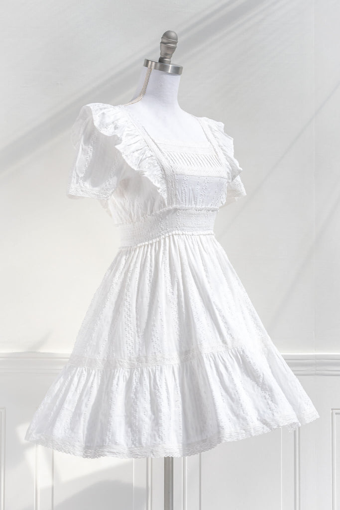 white little white dress - lwd - victorian style top - for graduations or garden parties - amantine 