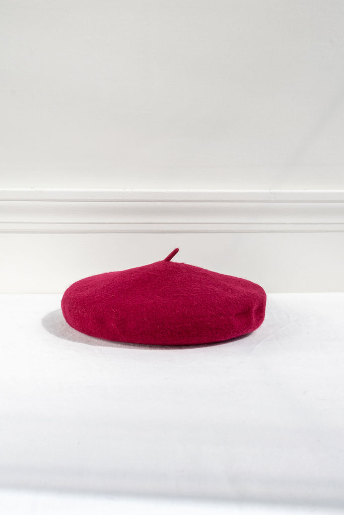 burgundy french beret aesthetic wool amantine