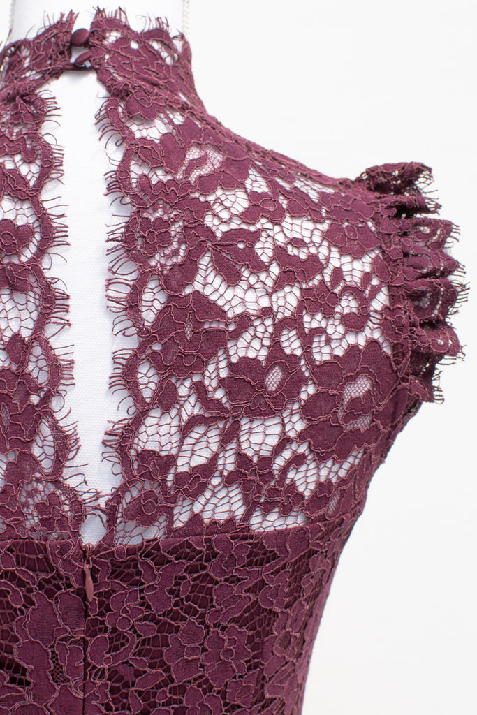 Burgundy lace feminine dress